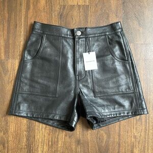 Coach Black Leather Women Shorts- Size 0